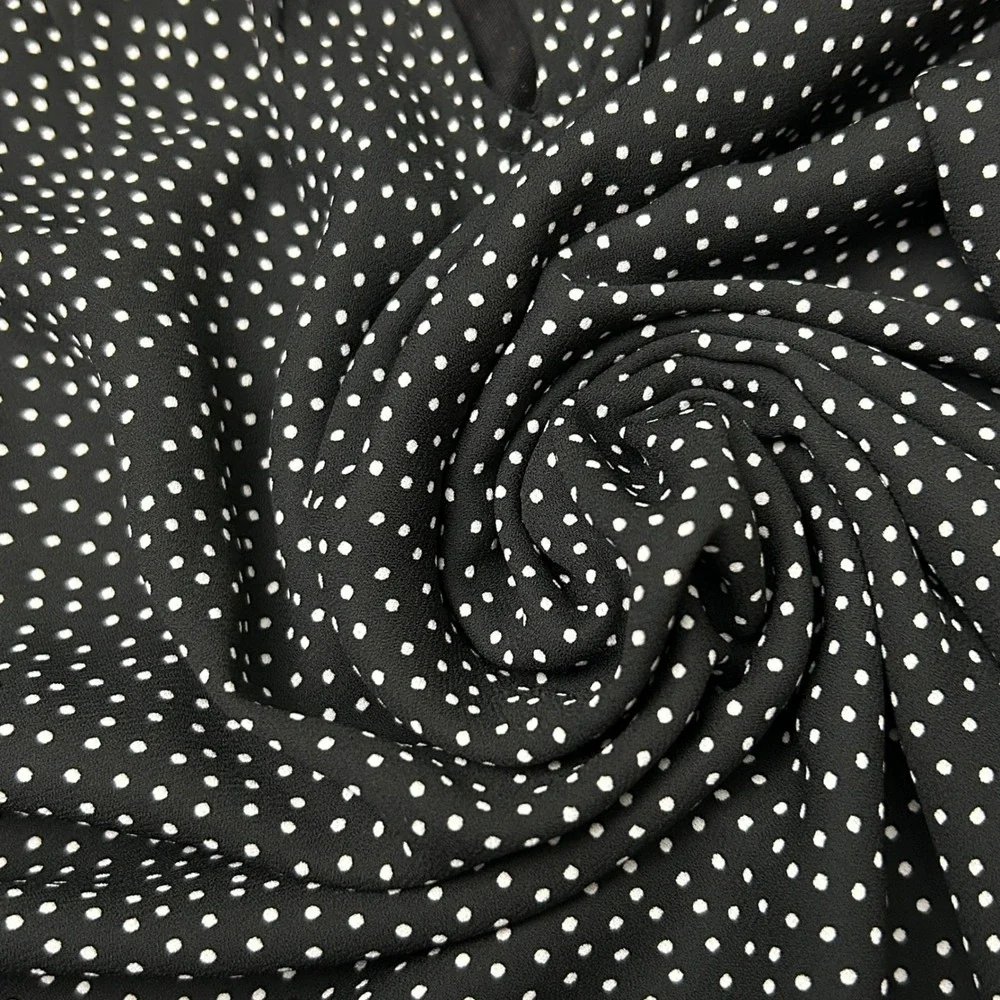 LOFT Black White Micro Polka Dot Blouse M Long Sleeve Business Casual Career - Picture 13 of 13